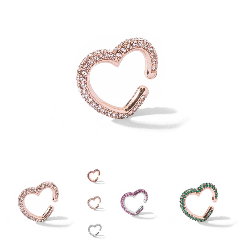 Crystal Multicolor Chic Heart Ear Cuffs For Men And Women Fashion Jewelry