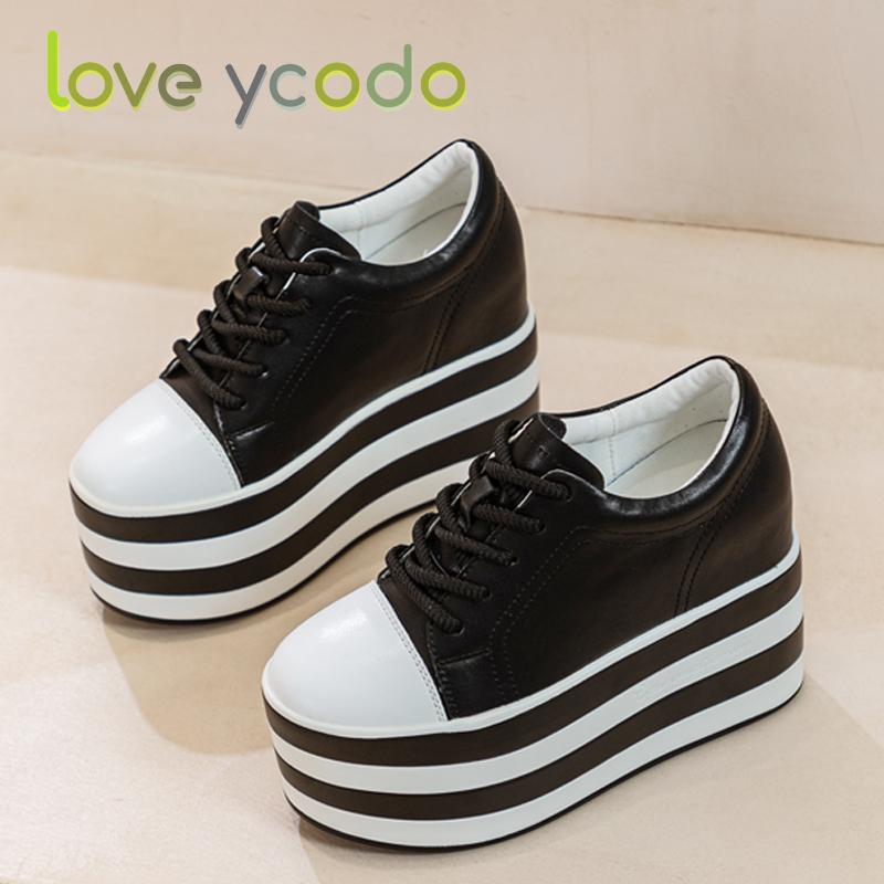 Жіноче модне повсякденне шкіряне взуття Супер товста підошва Водонепроникне столове Просте зручне весна літо осінь Студентське повсякденне взуття для дівчат