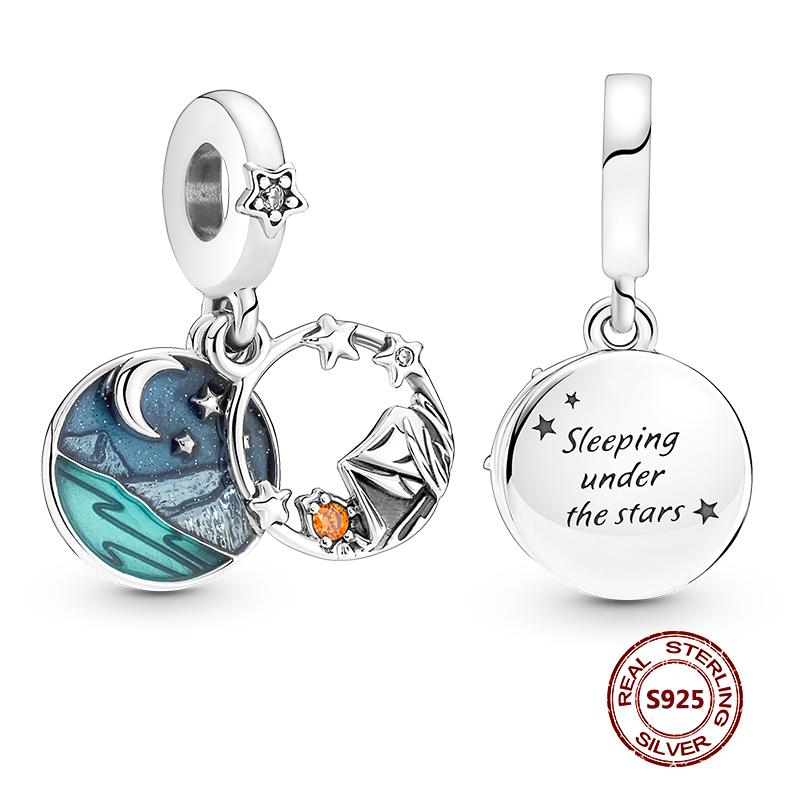 Charms camaleonte adatti a braccialetti originali alla moda in argento 925 con zircone, perlina a forma di polpo e tartaruga, ciondolo a forma di farfalla e lucciola, fai da te per realizzare gioielli