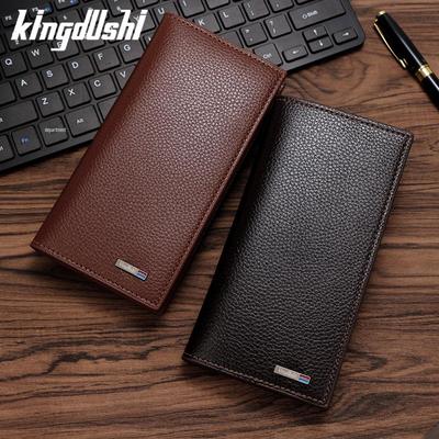 Lange Geldbörse für Herren im koreanischen Stil mit Litschi-Muster – modisches Accessoire für mehrere Karten