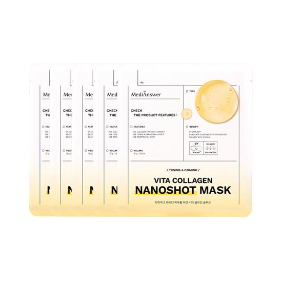 MediAnswer Kollagen Nanoshot Maske (Beruhigend / Porenverfeinernd / Vita / Echter Haut-Fit) (10 Optionen)