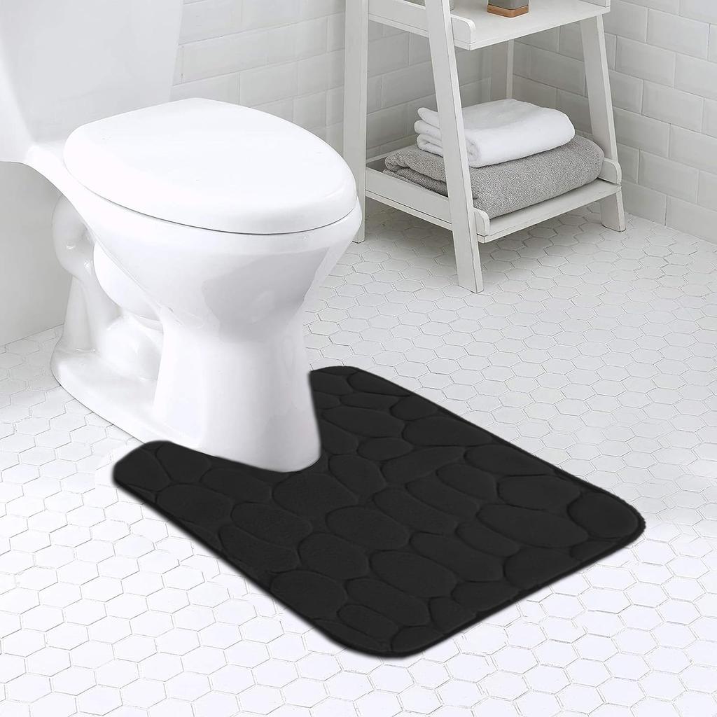 1pc Big U-Shaped Memory Foam Bath Mat Non-slip Bathroom Mat Super Soft Absorbent & Non-Slip Machine Washable & Easy to Dry