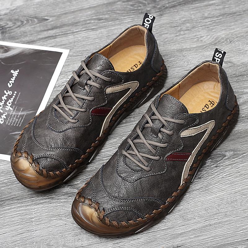 New Genuine Leather Mens Casual Shoes Fashion Lace Up Business Oxford Shoes for Men Outdoor Walking Sport Shoes Tennis Masculino