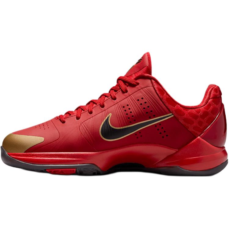 

Новые детские баскетбольные кроссовки Nike Kobe 5 с низким верхом, противоскользящие, износостойкие, красные с черным, для подростков HM3753-600 32