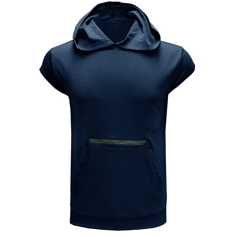 Men's Sleeveless Hooded Sports Vest - Summer Fitness Outdoor Zipper Hoodie