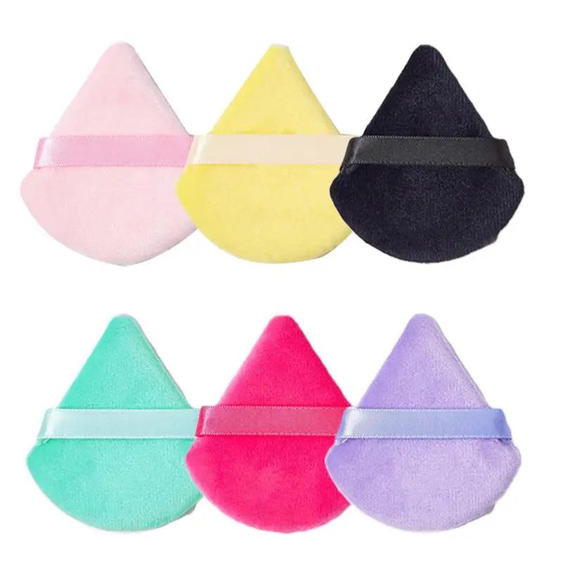 Puff Triangle For Powder Compact Face Powder Puff Sponge Reusable Velvet Make Up Sponges Soft Triangle Powder Puff Washable