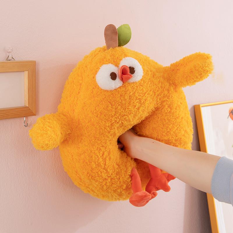 Cartoon Plush Orange Toy Cute Yellow Chick Doll Girls Kids Birthday Gift Holiday