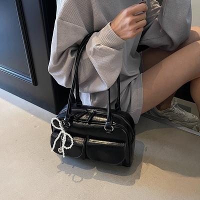 Niche Shoulder Bag Women's New Bowling Bag Fashionable Retro Versatile Underarm Bag