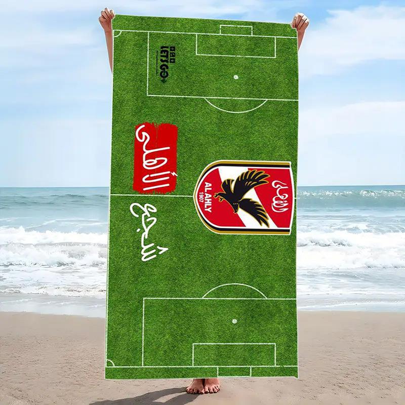 Al Ahly Sporting Print Beach Towel, Large Soft Quick Dry Towel for Beach Camping Swimming