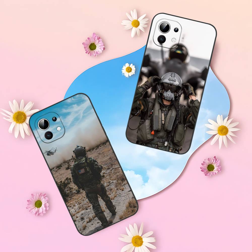 Army Special Forces Slim Black Shockproof Phone Case: Snug Fit For Xiaomi 12,11,12S Ultra & Redmi Note 11,10T,9,9A,8Pro,8T,5G