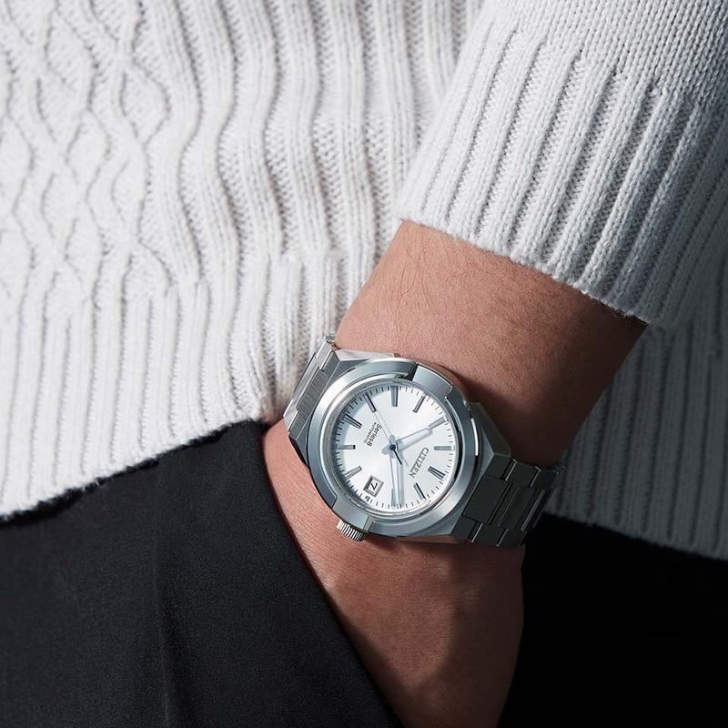 CITIZEN Series8 Series Mechanical Series Modern Simple Casual Waterproof Mechanical Movement Steel Strap Men's Watch Silver Dial NA1000-88A