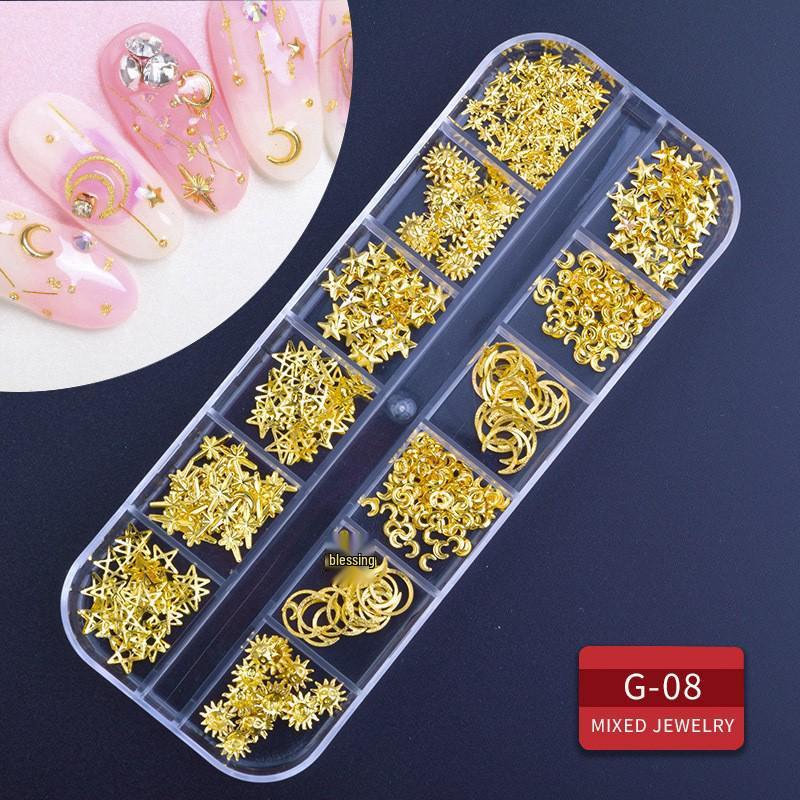 60 Nail Art Accessories: Rhinestones, Pearls, Rivets & Alloy Designs