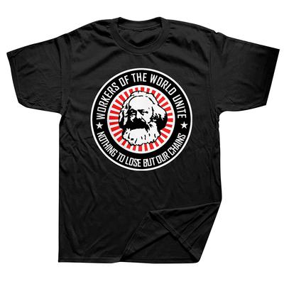 Karl Marx Robotnicy Łączcie Się Koszulki Nowość Komunizm Marksizm Socjalizm Graficzne Streetwear Krótki Rękaw Prezenty Urodzinowe T-shirt