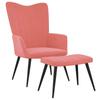 Day and Night - Day and Night Relaxation Armchair with Pink Velvet Stool