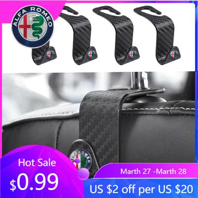 For Car Seat Hooks Headrest Storage Hanger Car Interior Hanging Hook For Alfa Romeo Giulietta GT 159 147 156 Brera Gi
