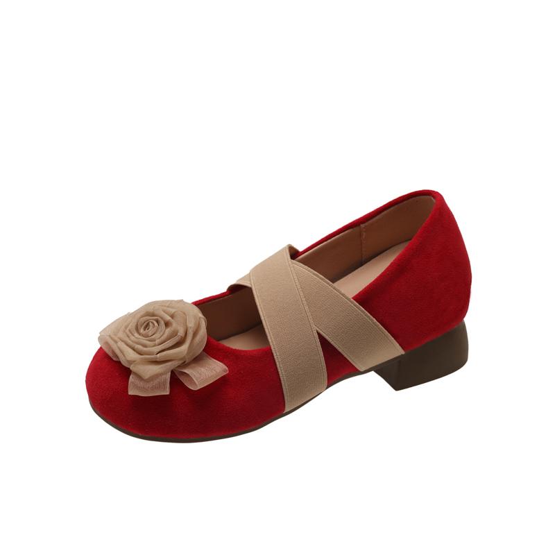 Fashion New French Marie Jean Cross-strap Ballet Shoes for Women with a Fashionable and Comfortable Insole Height Increase