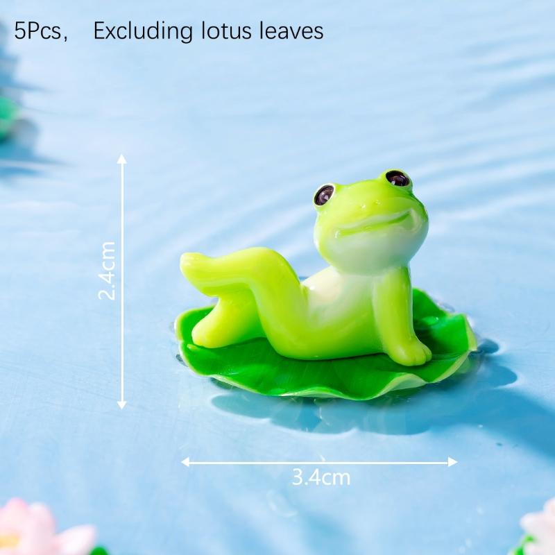 5/6 Pcs Cartoon Funny Frog Figurine Ornament Desktop Living Room Micro Landscape Fish Tank Aquarium Decoration Accessories