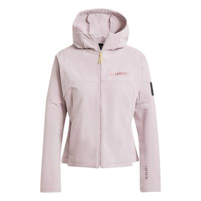 X Terrex X National Geographic FW24 Softshell Hooded Solid Color Casual Long Sleeve Jacket Women Jackets Purple Pink IX5630