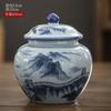 Ceramic Tea Jar Tea Sealed Storage Jar Blue and White Porcelain Retro Home Teaware Warehouse Travel Jars Tea Sugar Coffee Boxes