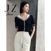 JUZUI Elegant Short-Sleeve Knit Top