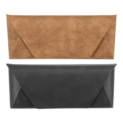 uxcell X PU Leather Eyeglass Hard Shell Portable Sunglasses Case for Men and Black and Brown 2-Pack 6.5" 2.6" Case, Anti-Scratch Protector, Women,
