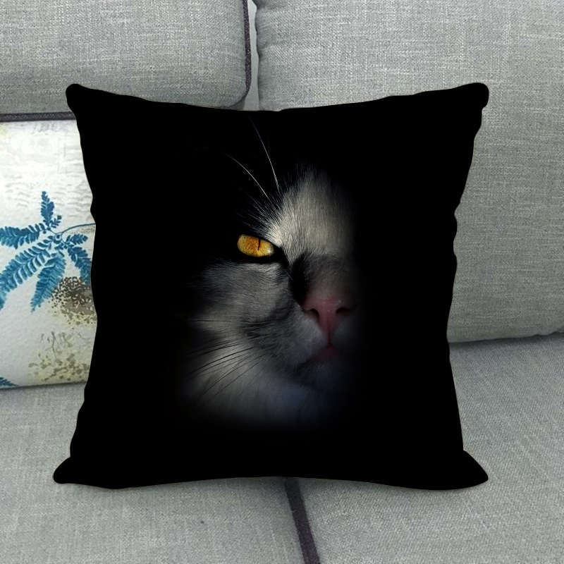 Animal Head Linen Pillow Cover 45x45cm American Country Style Decorative Cushion