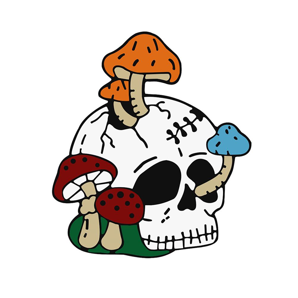 Skull Series Punk Creative Brooches Rib Skeleton Rose Flower Badge Bag Denim Enamel Lapel Pins Gifts for Friends Fashion Jewelry