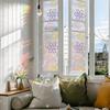 Window Privacy Film Stained Glass Floral Decorative Window Clings Colorful UV Blocking Static Glass Decals for Bedroom Living Room