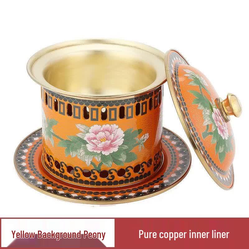 Qiuqiao Single-Person Enamel Cloisonné Copper Hot Pot & Grill
