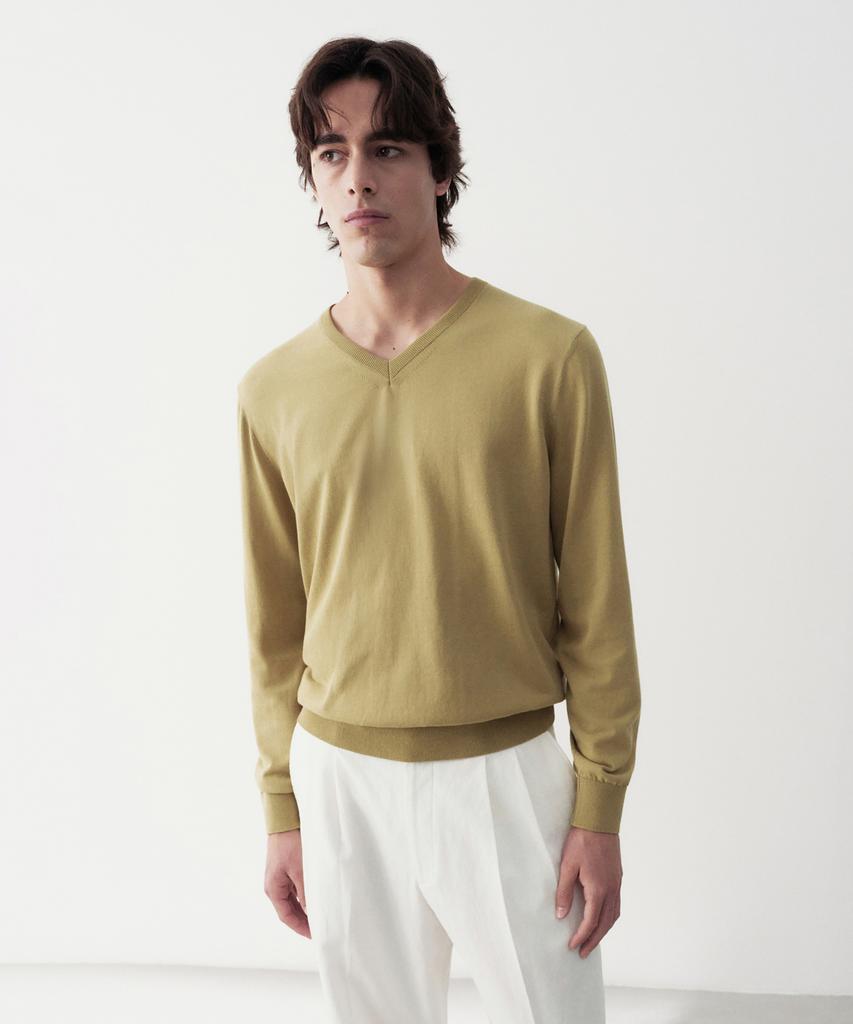 Jeilium Allen Summer Essential V-Neck Knit Yellow Green (Dry Touch)