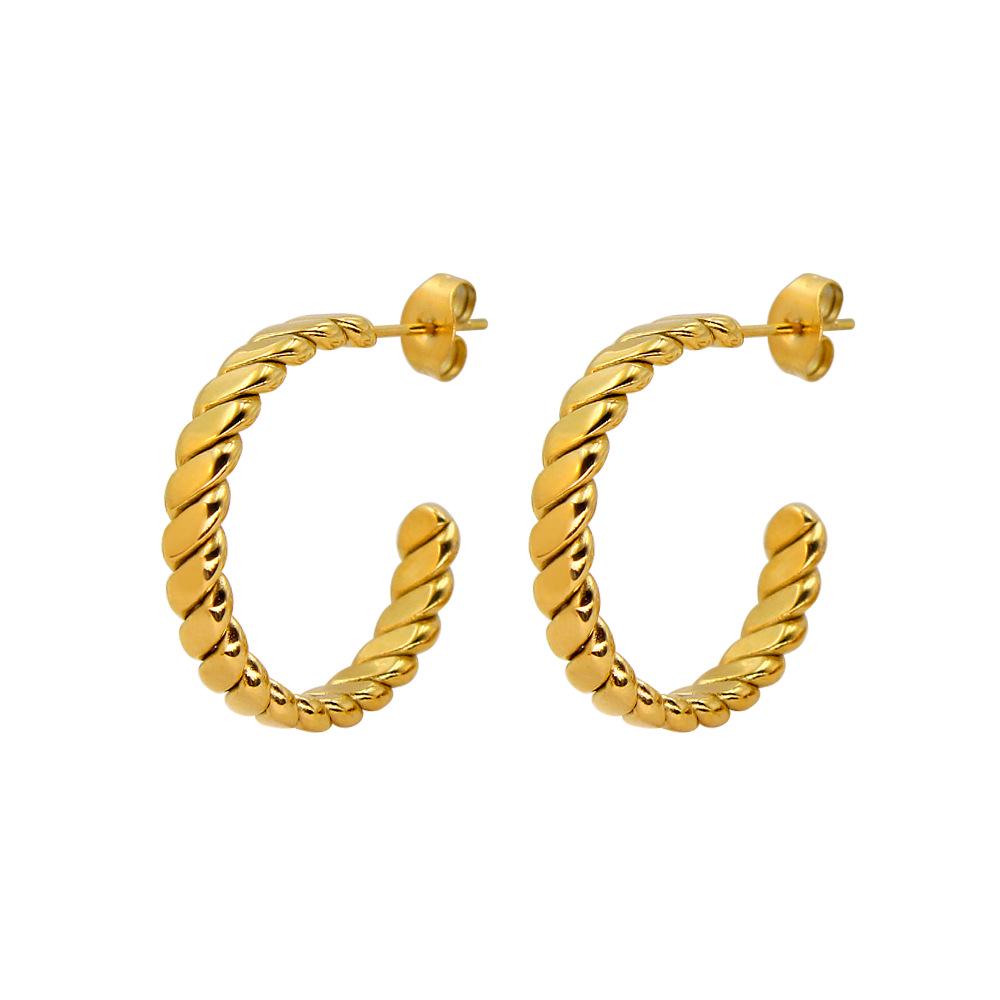 Trendy European & American Style Cable Knit Earrings - Celebrity-Inspired Fashion Accessories