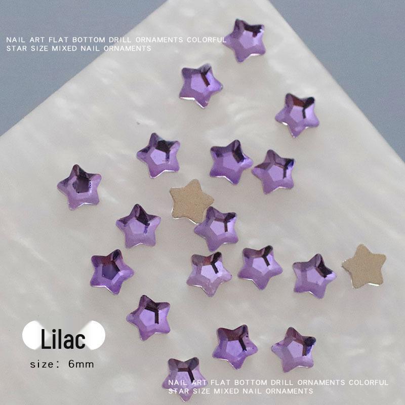 50 Pcs Nail Art Rhinestones: Irregular Shapes, Small Size, Starfish & Pentagram Mix