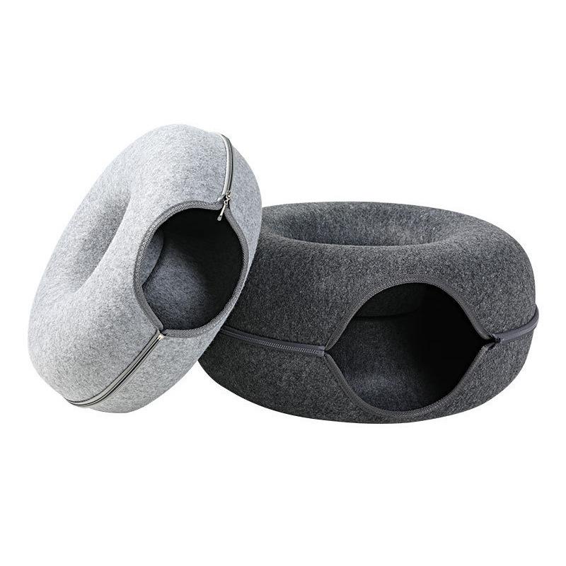 Can Be Used In All Seasons To Warm The Cat Bed In Winter, Felt Donut Cat Tunnel, Tire Cat for Cats To Sleep