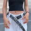 Pin Buckle Star Rivet Belt Luxury Design Punk Waistband  Paired with Skirts Jeans