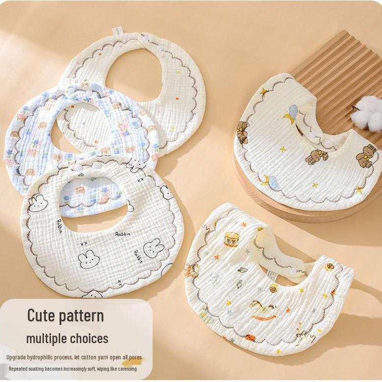 Weiches sechslagiges Baby-Lätzchen aus reiner Baumwolle - Mullwindel für Neugeborene