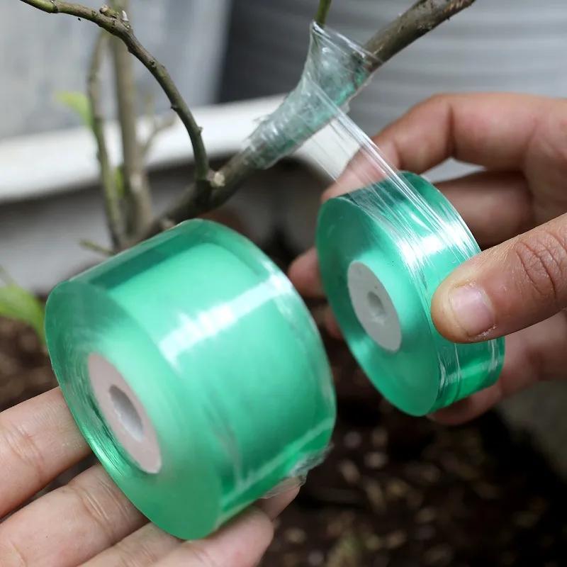 100/500m PE Grafting Tape Film Stretchable Self-adhesive Garden Tree Roll Tape Plants Seedlings Vine Tomato Grafting Accessories