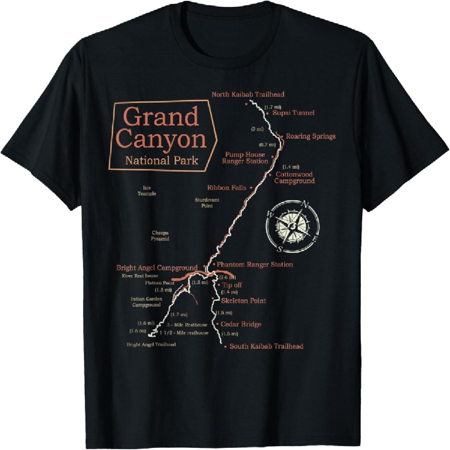 Grand Canyon National Park Trail Map T-Shirt S