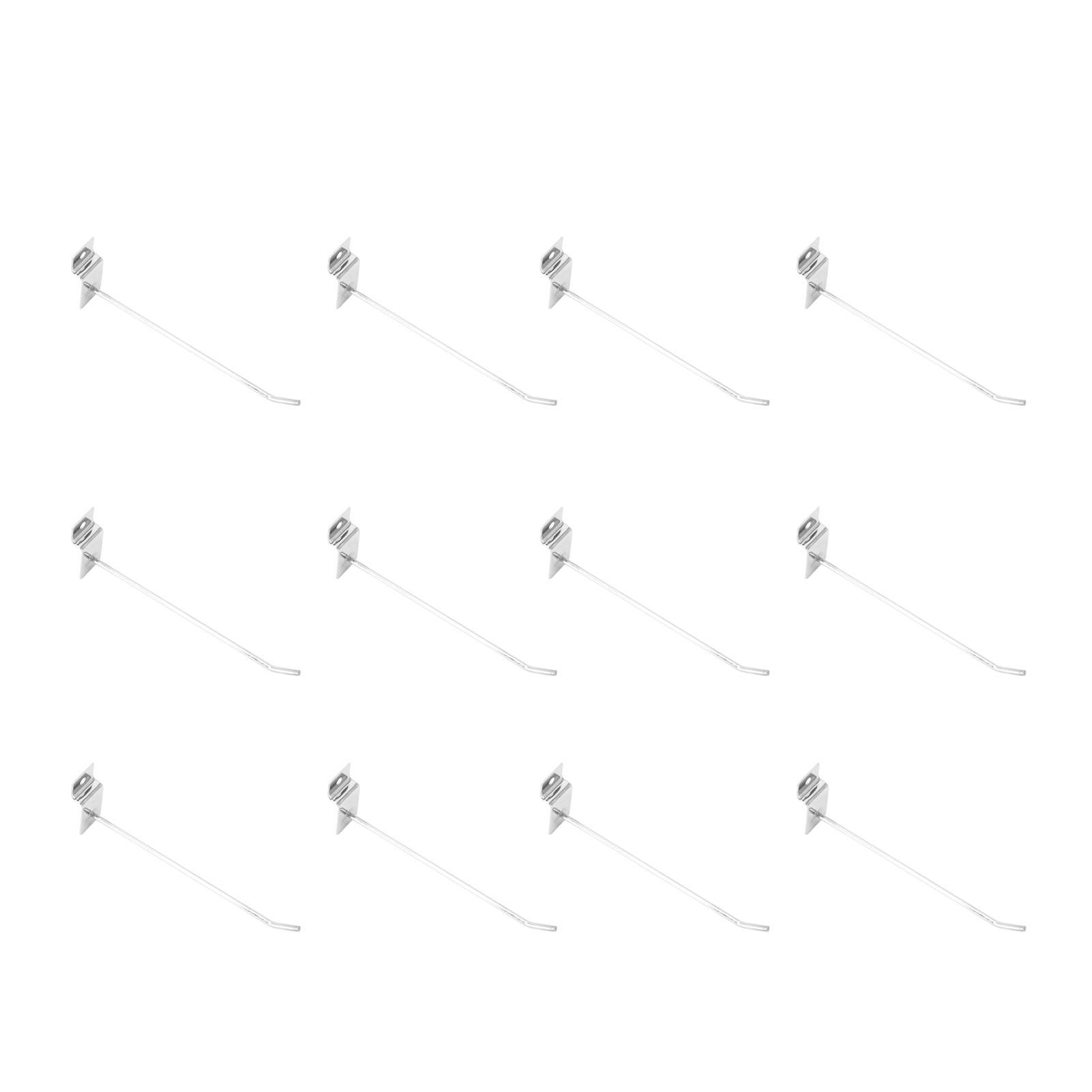 Crochets pour Mur à Lamelles, 50 Pièces Crochets pour Mur à Lamelles Crochets à Fente pour Panneau à Fentes Crochets à Fil Unique pour Présentoir de Magasin 15 cm Diamètre 3,3 mm Argent