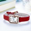 Gedi Retro Small Square Dial Ladies Waterproof Leather Strap Quartz Watch