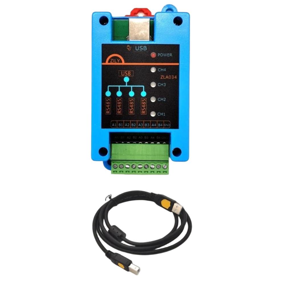1/4CH Industrial USB To RS485 Converter Isolated & Non-Isolated RS485 Serial Port TVS Light-ning USB To 485 Communication Module