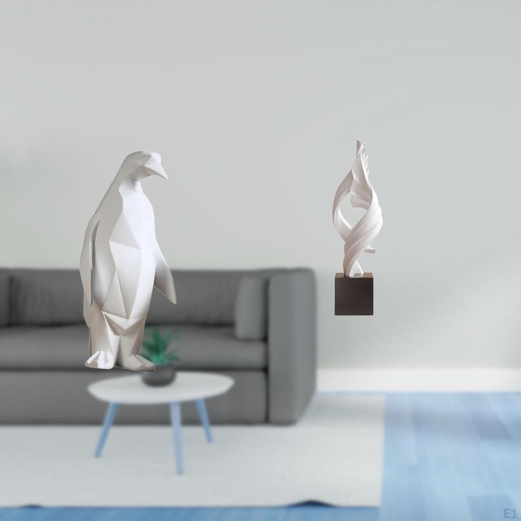 Penguin Abstract Resin Sculpture Figurine Collectable Decorative Ornament Animal Art Statue Souvenir