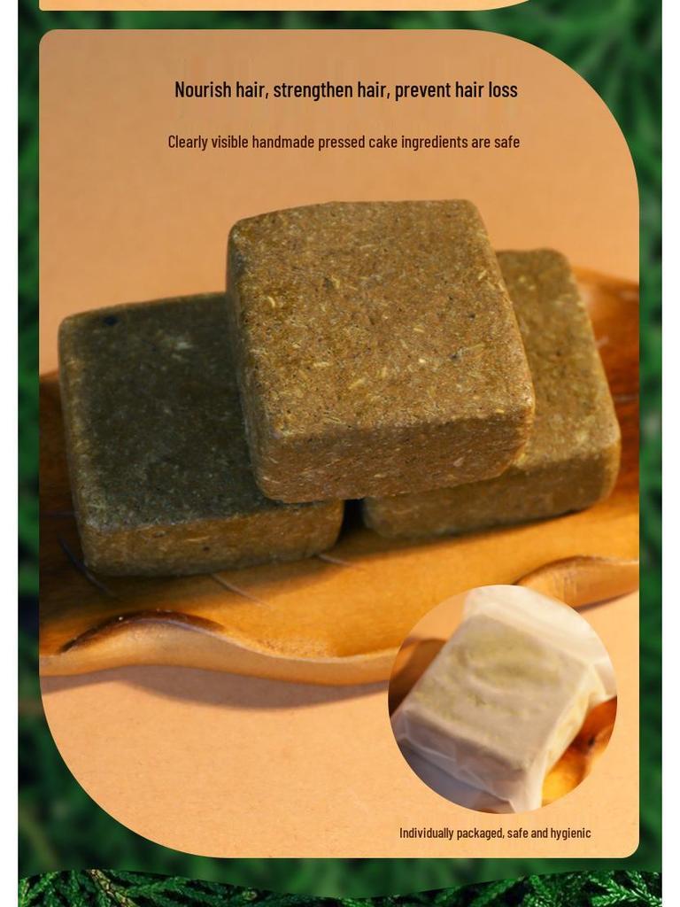 Natural Herbal Shampoo Soap with Oriental Arborvitae & Polygonum Multiflorum for Fluffy, Nourishing Hair Care