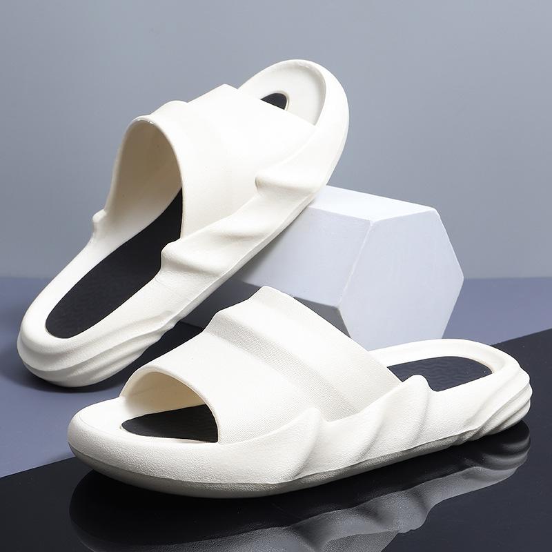 

Летние мужские тапочки на платформе, слипоны, мягкие сандалии, домашние бесшумные тапочки, уличные, для прогулок, пляжного отдыха, повседневные сандалии для мужчин, сандалии 36-37 бежевый