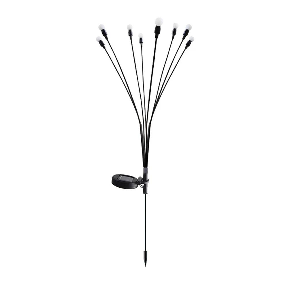 2 Pack Outdoor Swaying Solar Garden Lights 8 LED Vibrant Firefly Starburst Swaying Lights IP65 Waterproof for Lawn Hallway Patio