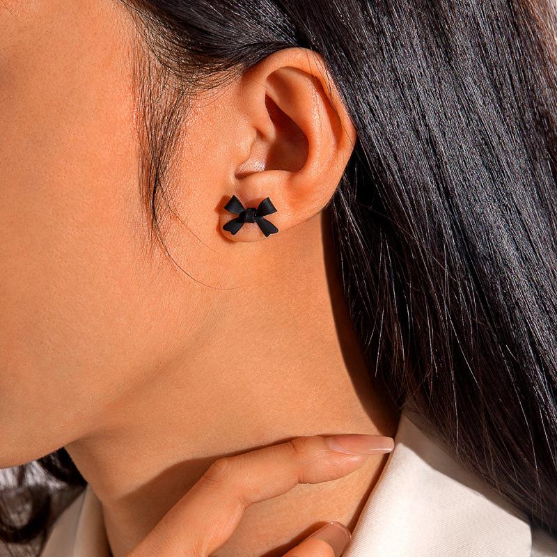 

Holiday style flower imitation pearl stud earrings fresh and sweet gentle fabric flower earrings earrings women