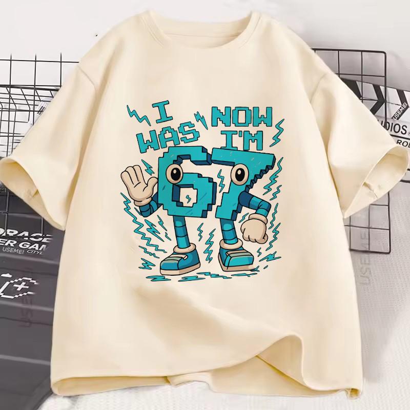 Unisex Women Fashion Gaming Meme T-Shirt Y2k Casual Tees Tops for Boys Girls Funny Six Seven 67 Brainrot Print Short Sleeve T Shirt