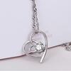 Heart with Necklace Korean Edition Popular Jewelry Fashion Jewelry Natural Crystal Pendant Silver Plated Necklace