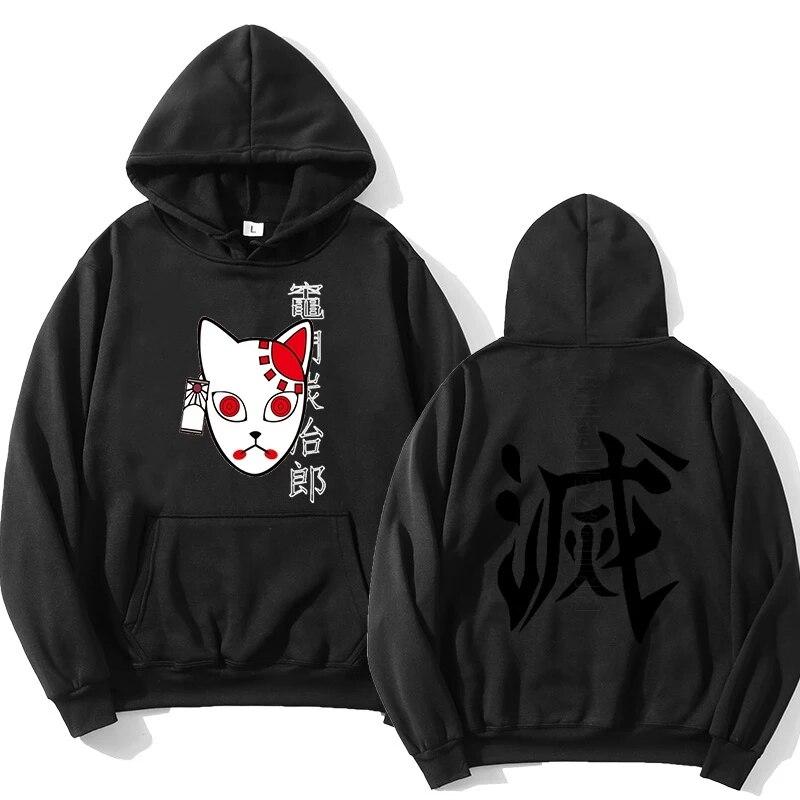 Anime Demon Slayer sweter Streetwear unisex Tanjiro Kamado kostium bluzy Harajuku Demon Slayer Kimetsu No Yaiba Sudadera