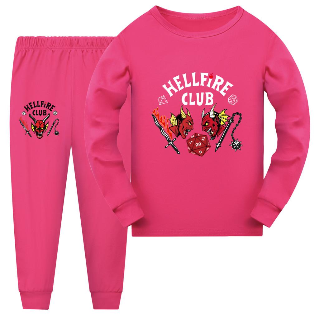 5306 Kids Stranger Things Print T-shirt Pants Pajamas Set
