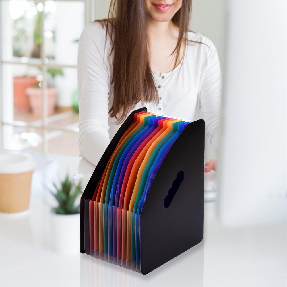 12 Pockets File Organizer Portable Document Organizer Self Standing File Rack  Book
